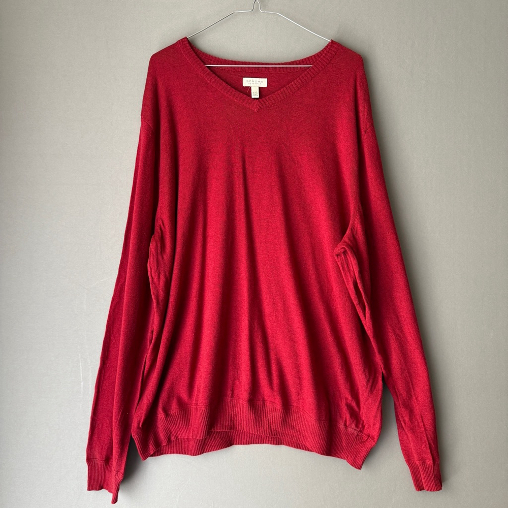 Sonoma sz XXL Red V-Neck Long Sleeve sweater